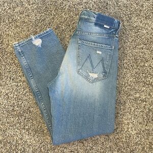 Mother Superior Tomcat in The Confession High Rise Distressed Jeans